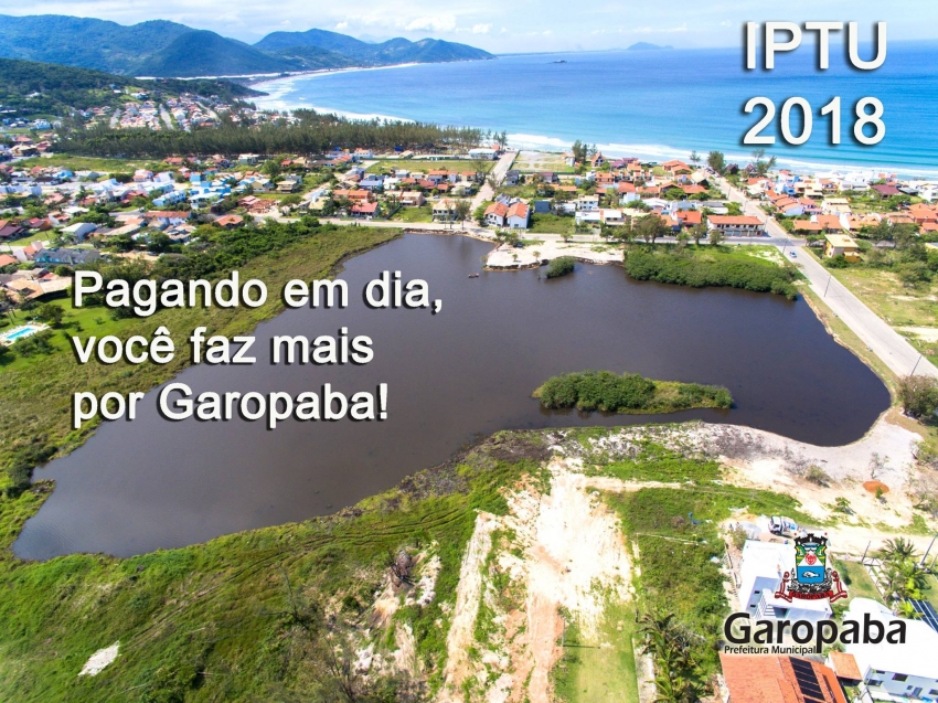 Garopaba: Cota única do IPTU 2018 começa a ser entregue e tem 20% de desconto